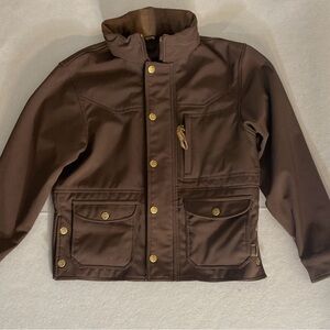 STS Ranchwear The Brazos Youth Jacket   14-16 L Brown Full Zip Shell Stow Hooded